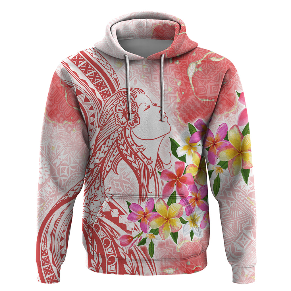 Polynesian Women's Day Wahine Zip Hoodie Plumeria Marble Glaze - Pink LT7 Pullover Hoodie Pink - Polynesian Pride
