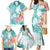 Polynesian Women's Day Wahine Family Matching Mermaid Dress and Hawaiian Shirt Plumeria Marble Glaze - Teal LT7 - Polynesian Pride