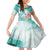 Polynesian Women's Day Wahine Family Matching Puletasi and Hawaiian Shirt Plumeria Marble Glaze - Teal LT7 Daughter's Dress Teal - Polynesian Pride