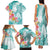 Polynesian Women's Day Wahine Family Matching Tank Maxi Dress and Hawaiian Shirt Plumeria Marble Glaze - Teal LT7 - Polynesian Pride