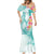 Polynesian Women's Day Wahine Mermaid Dress Plumeria Marble Glaze - Teal LT7 - Polynesian Pride