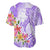 Polynesian Women's Day Wahine Baseball Jersey Plumeria Marble Glaze - Purple LT7 - Polynesian Pride