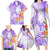 Polynesian Women's Day Wahine Family Matching Long Sleeve Bodycon Dress and Hawaiian Shirt Plumeria Marble Glaze - Purple LT7 - Polynesian Pride