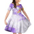 Polynesian Women's Day Wahine Family Matching Mermaid Dress and Hawaiian Shirt Plumeria Marble Glaze - Purple LT7 Daughter's Dress Purple - Polynesian Pride