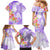 Polynesian Women's Day Wahine Family Matching Mermaid Dress and Hawaiian Shirt Plumeria Marble Glaze - Purple LT7 - Polynesian Pride