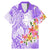 Polynesian Women's Day Wahine Family Matching Mermaid Dress and Hawaiian Shirt Plumeria Marble Glaze - Purple LT7 Dad's Shirt - Short Sleeve Purple - Polynesian Pride