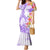 Polynesian Women's Day Wahine Family Matching Mermaid Dress and Hawaiian Shirt Plumeria Marble Glaze - Purple LT7 Mom's Dress Purple - Polynesian Pride