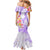 Polynesian Women's Day Wahine Family Matching Mermaid Dress and Hawaiian Shirt Plumeria Marble Glaze - Purple LT7 - Polynesian Pride