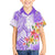 Polynesian Women's Day Wahine Family Matching Off Shoulder Long Sleeve Dress and Hawaiian Shirt Plumeria Marble Glaze - Purple LT7 Son's Shirt Purple - Polynesian Pride