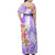 Polynesian Women's Day Wahine Family Matching Off Shoulder Maxi Dress and Hawaiian Shirt Plumeria Marble Glaze - Purple LT7 - Polynesian Pride