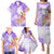 Polynesian Women's Day Wahine Family Matching Puletasi and Hawaiian Shirt Plumeria Marble Glaze - Purple LT7 - Polynesian Pride