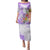 Polynesian Women's Day Wahine Family Matching Puletasi and Hawaiian Shirt Plumeria Marble Glaze - Purple LT7 Mom's Dress Purple - Polynesian Pride