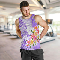 Polynesian Women's Day Wahine Men Tank Top Plumeria Marble Glaze - Purple LT7 Purple - Polynesian Pride