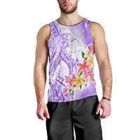 Polynesian Women's Day Wahine Men Tank Top Plumeria Marble Glaze - Purple LT7 - Polynesian Pride