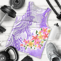 Polynesian Women's Day Wahine Men Tank Top Plumeria Marble Glaze - Purple LT7 - Polynesian Pride
