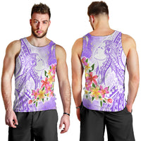 Polynesian Women's Day Wahine Men Tank Top Plumeria Marble Glaze - Purple LT7 - Polynesian Pride