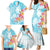 Polynesian Women's Day Wahine Family Matching Mermaid Dress and Hawaiian Shirt Plumeria Marble Glaze - Turquoise LT7 - Polynesian Pride