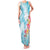 Polynesian Women's Day Wahine Family Matching Tank Maxi Dress and Hawaiian Shirt Plumeria Marble Glaze - Turquoise LT7 Mom's Dress Turquoise - Polynesian Pride