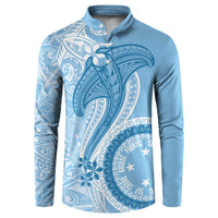 Micronesia FSM Button Sweatshirt Shark and Manta Classic Style