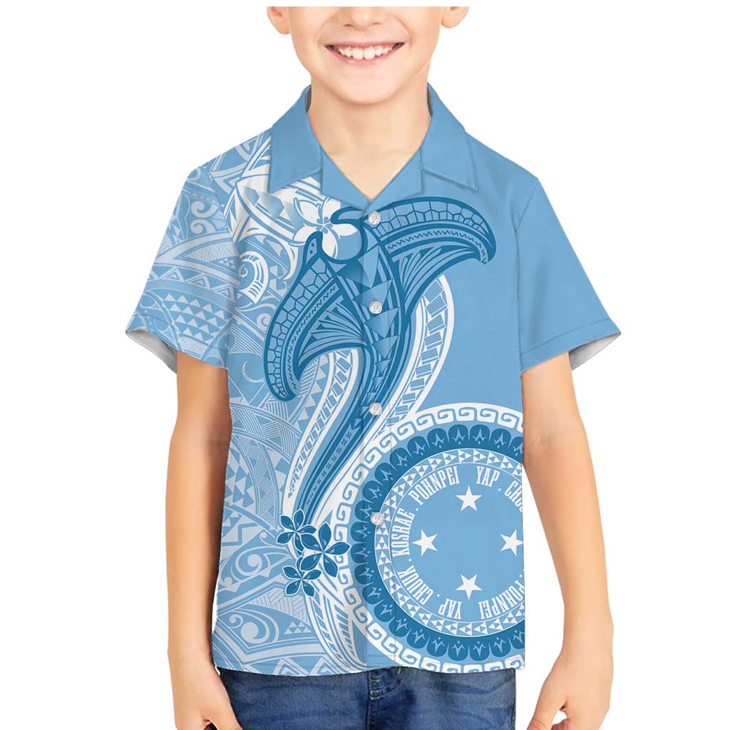 Micronesia FSM Family Matching Mermaid Dress and Hawaiian Shirt Shark and Manta Classic Style