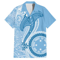Micronesia FSM Family Matching Off The Shoulder Long Sleeve Dress and Hawaiian Shirt Shark and Manta Classic Style