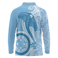 Micronesia FSM Long Sleeve Polo Shirt Shark and Manta Classic Style
