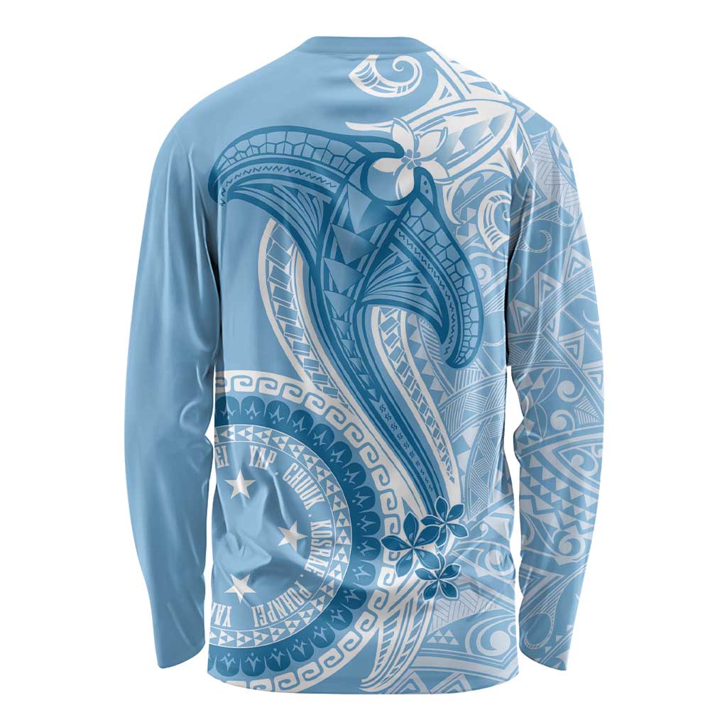 Micronesia FSM Long Sleeve Shirt Shark and Manta Classic Style