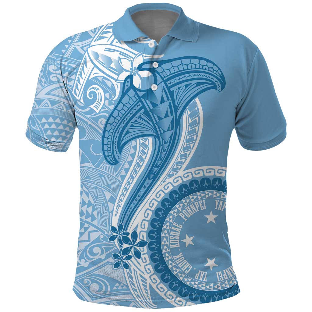 Micronesia FSM Polo Shirt Shark and Manta Classic Style