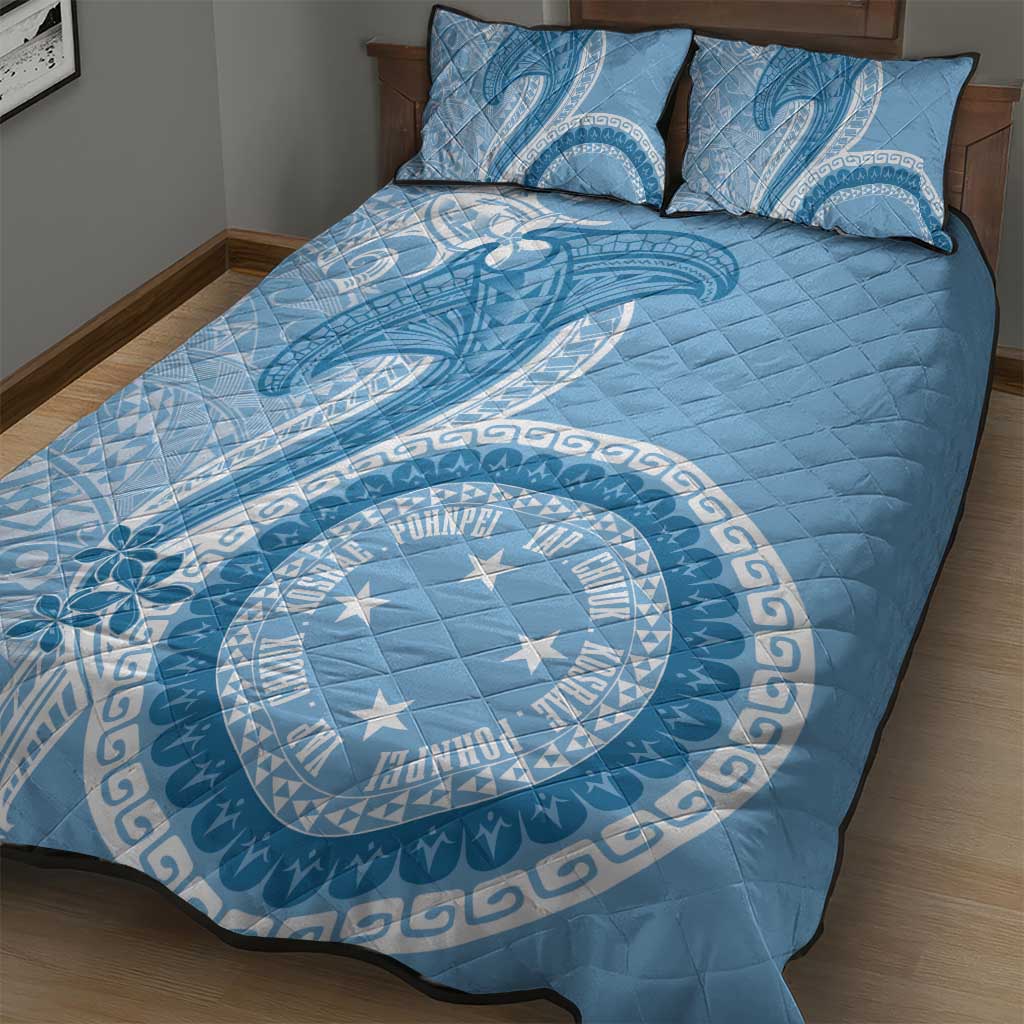 Micronesia FSM Quilt Bed Set Shark and Manta Classic Style