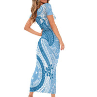 Micronesia FSM Short Sleeve Bodycon Dress Shark and Manta Classic Style