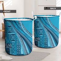 Pasifika Women's Day - Samoa Siapo Malu Tattoo Inspired Laundry Basket Turquoise LT7 - Polynesian Pride