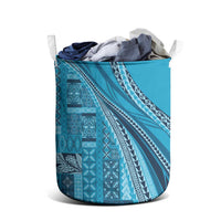 Pasifika Women's Day - Samoa Siapo Malu Tattoo Inspired Laundry Basket Turquoise LT7 - Polynesian Pride