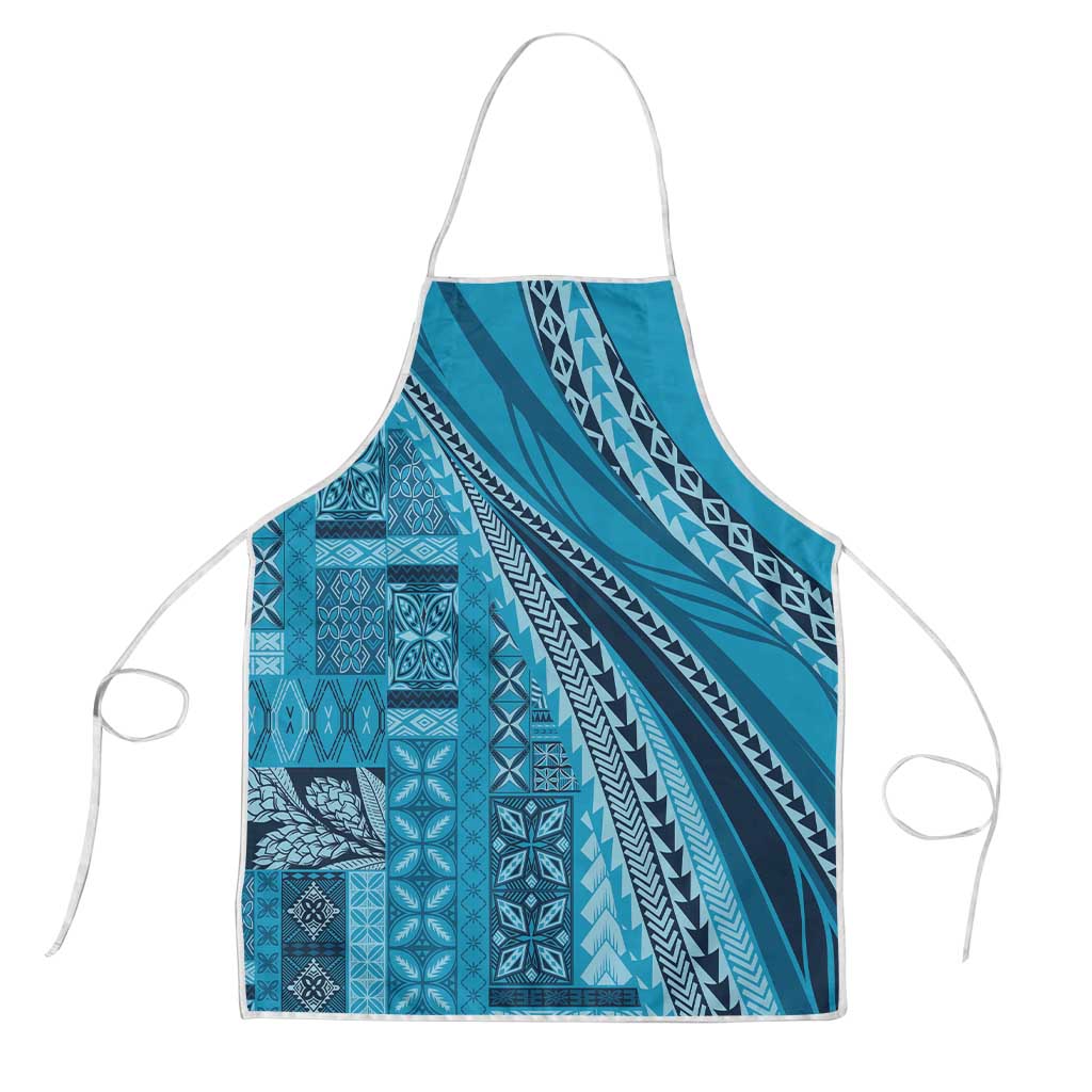 Pasifika Women's Day - Samoa Siapo Malu Tattoo Inspired Apron Turquoise