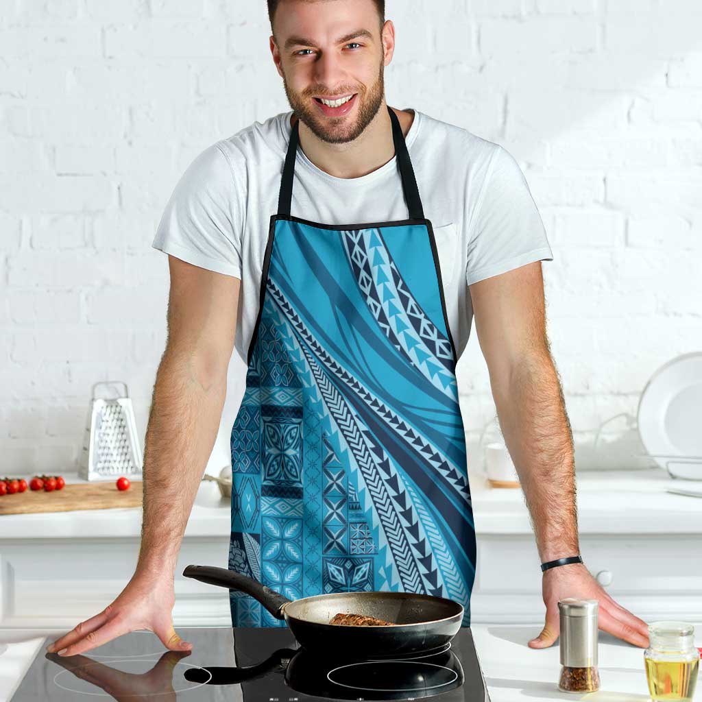 Pasifika Women's Day - Samoa Siapo Malu Tattoo Inspired Apron Turquoise LT7 - Polynesian Pride