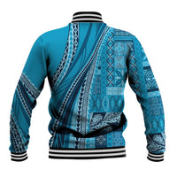 Pasifika Women's Day - Samoa Siapo Malu Tattoo Inspired Baseball Jacket Turquoise LT7 - Polynesian Pride