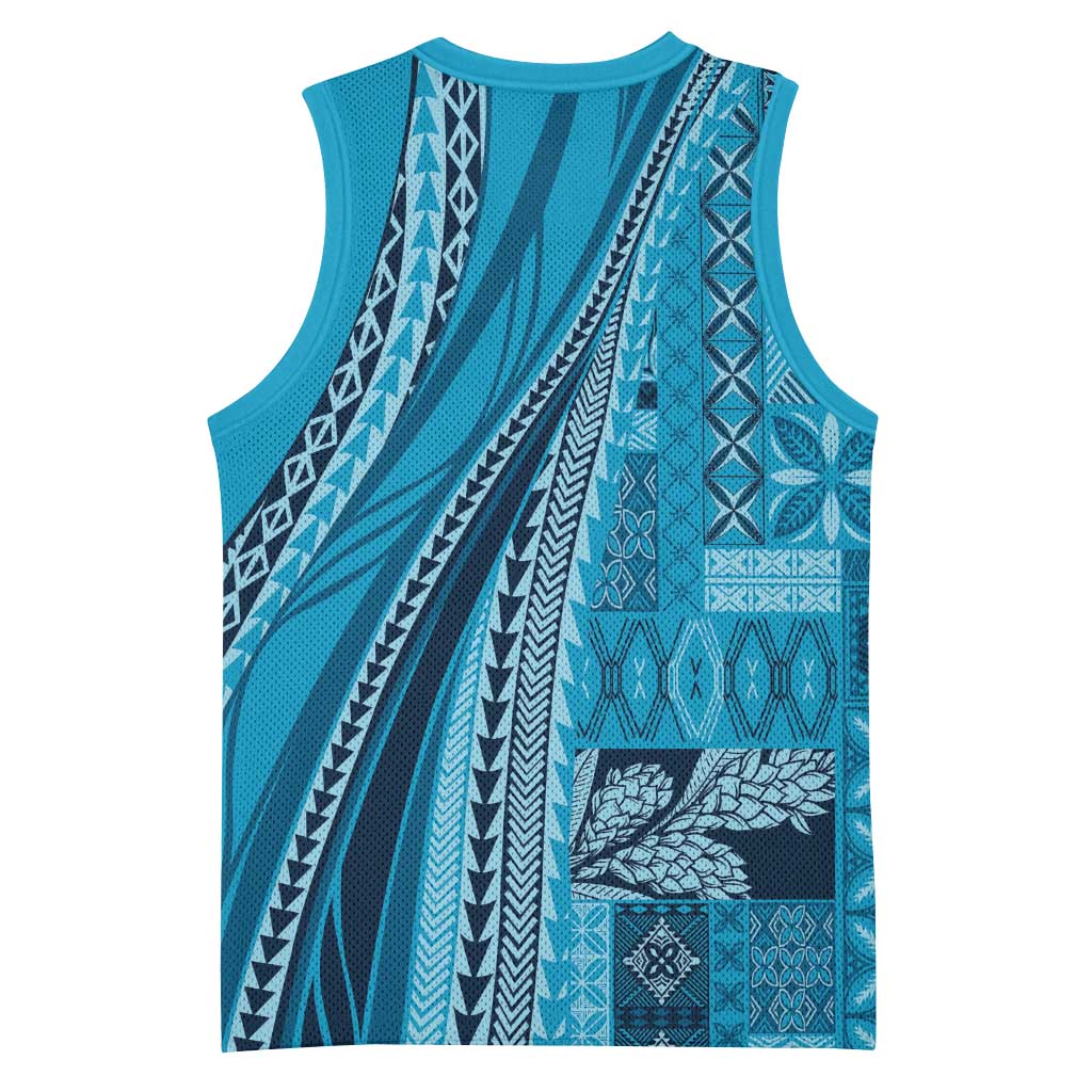 Pasifika Women's Day - Samoa Siapo Malu Tattoo Inspired Basketball Jersey Turquoise LT7 - Polynesian Pride