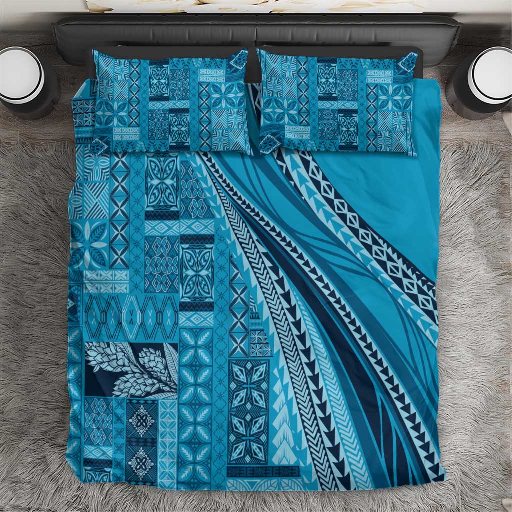 Pasifika Women's Day - Samoa Siapo Malu Tattoo Inspired Bedding Set Turquoise LT7 Turquoise - Polynesian Pride