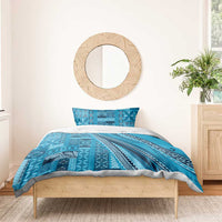 Pasifika Women's Day - Samoa Siapo Malu Tattoo Inspired Bedding Set Turquoise LT7 - Polynesian Pride