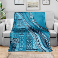 Pasifika Women's Day - Samoa Siapo Malu Tattoo Inspired Blanket Turquoise LT7 - Polynesian Pride