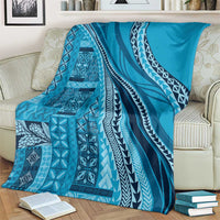 Pasifika Women's Day - Samoa Siapo Malu Tattoo Inspired Blanket Turquoise LT7 - Polynesian Pride