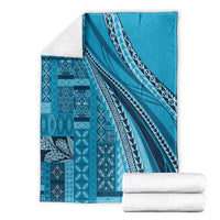 Pasifika Women's Day - Samoa Siapo Malu Tattoo Inspired Blanket Turquoise LT7 - Polynesian Pride