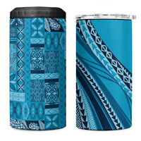 Pasifika Women's Day - Samoa Siapo Malu Tattoo Inspired 4 in 1 Can Cooler Tumbler Turquoise LT7 One Size: 16 oz Turquoise - Polynesian Pride
