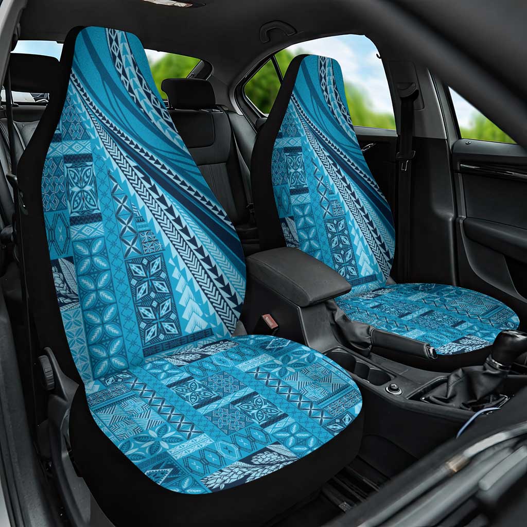 Pasifika Women's Day - Samoa Siapo Malu Tattoo Inspired Car Seat Cover Turquoise LT7 One Size Turquoise - Polynesian Pride
