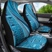 Pasifika Women's Day - Samoa Siapo Malu Tattoo Inspired Car Seat Cover Turquoise LT7 - Polynesian Pride