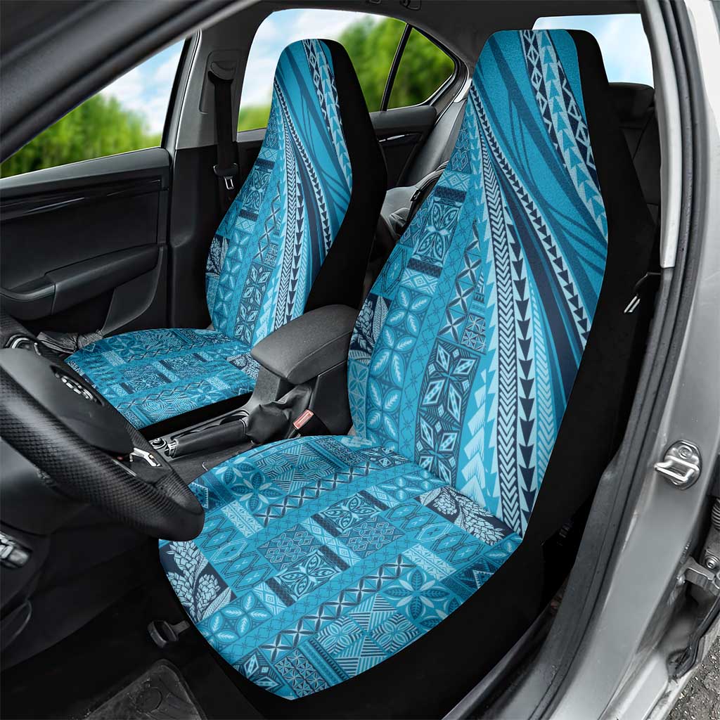Pasifika Women's Day - Samoa Siapo Malu Tattoo Inspired Car Seat Cover Turquoise LT7 - Polynesian Pride