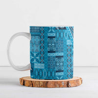 Pasifika Women's Day - Samoa Siapo Malu Tattoo Inspired Ceramic Mug Turquoise LT7 Turquoise - Polynesian Pride