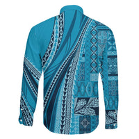 Pasifika Women's Day - Samoa Siapo Malu Tattoo Inspired Family Matching Off Shoulder Maxi Dress and Hawaiian Shirt Turquoise