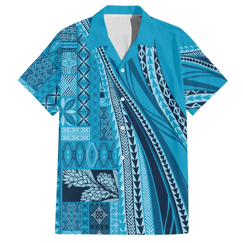 Pasifika Women's Day - Samoa Siapo Malu Tattoo Inspired Hawaiian Shirt Turquoise