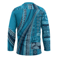 Pasifika Women's Day - Samoa Siapo Malu Tattoo Inspired Hockey Jersey Turquoise LT7 - Polynesian Pride