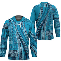 Pasifika Women's Day - Samoa Siapo Malu Tattoo Inspired Hockey Jersey Turquoise LT7 - Polynesian Pride